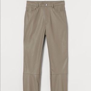 NEW! H&M Faux Leather Pants in Taupe Beige. Sizes 10 & 14.